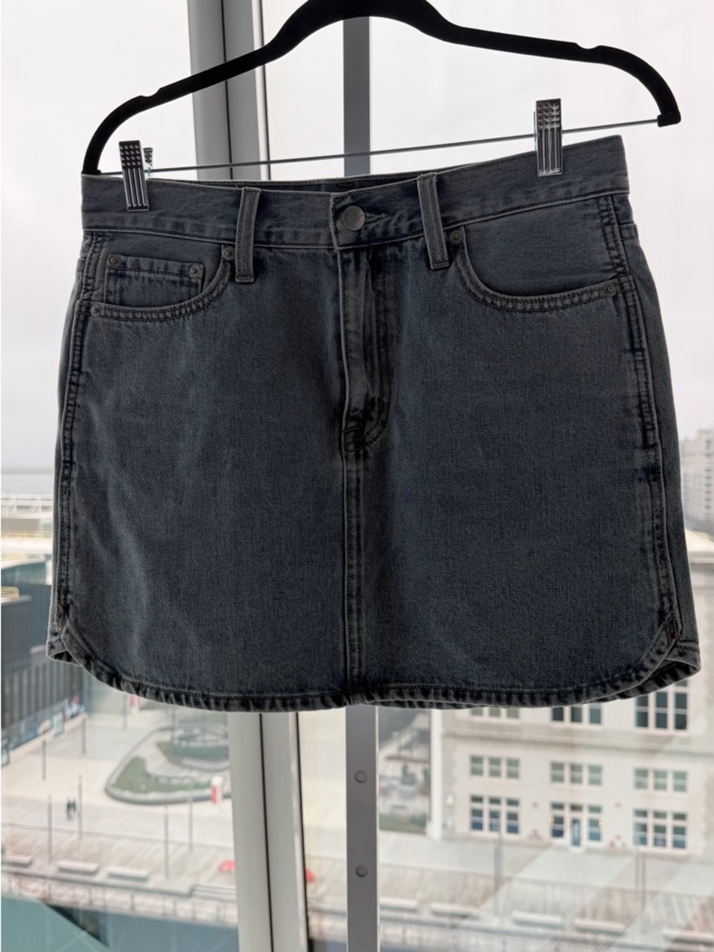 Pistola Washed Denim Mini Skirt